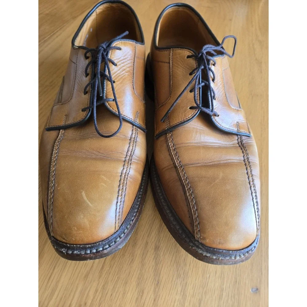 Allen Edmonds Dress Shoes Hillcrest Bicycle Toe Leather Men's 10 C Walnut Brown